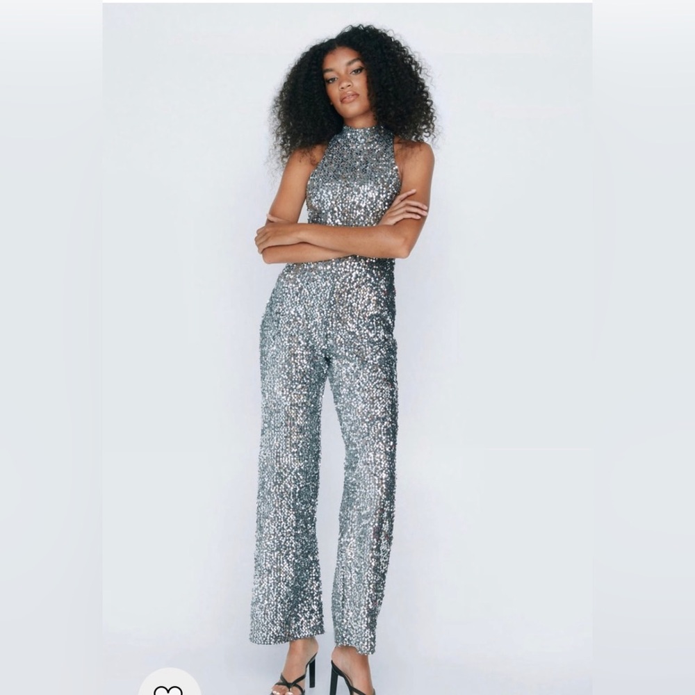 Nasty Gal sequined jumpsuit, size 2, NWOT